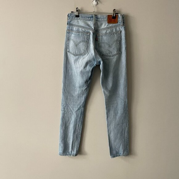 Levi's 501 Mid Rise Denim Light Wash Button-Fly Casual Skinny Jeans Blue 25 - Picture 3 of 10